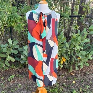 Marni geometric silk mini dress, size 40 IT (size 4 US)